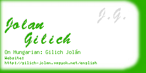 jolan gilich business card